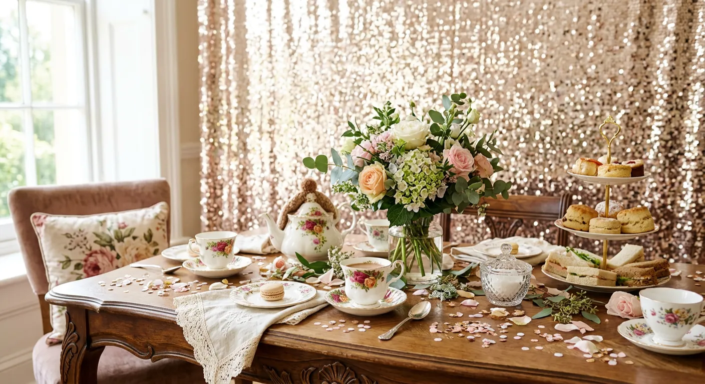 Host the Perfect Sparkling Tea Party: Sequin Decor and More